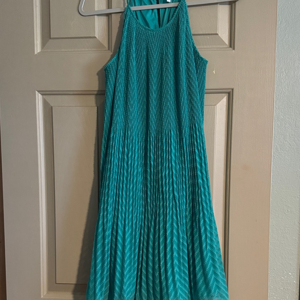 Elle Teal Textured Midi Dress